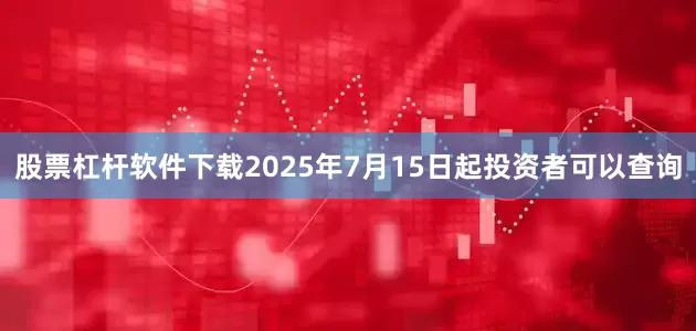 股票杠杆软件下载2025年7月15日起投资者可以查询
